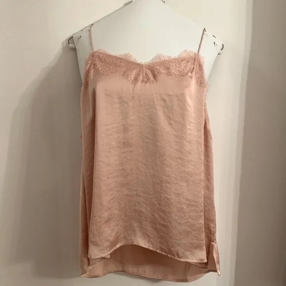 Pink Lace Trim Cami Top